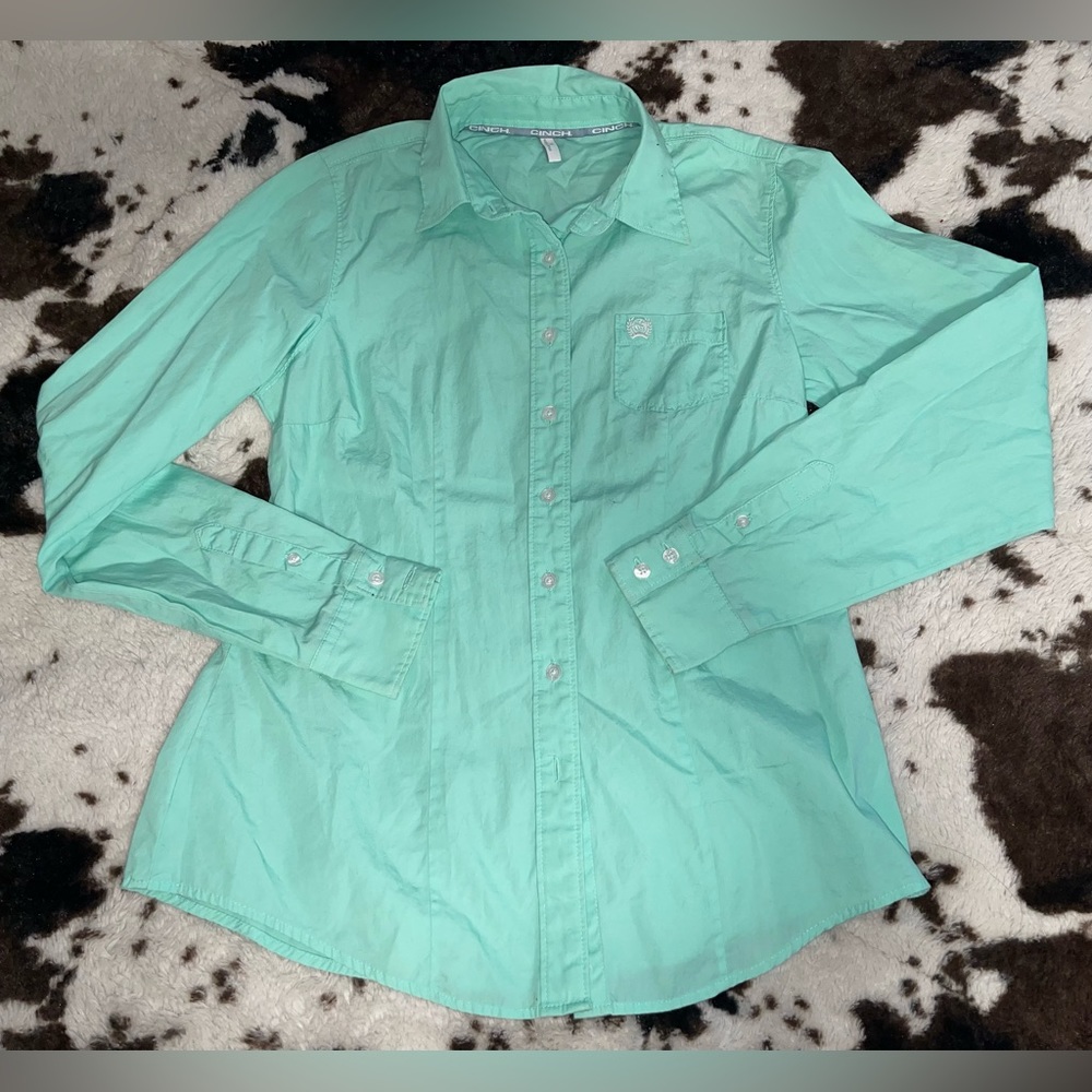 Women’s Teal Button- Up